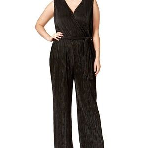 NY COLLECTION PLUS SIZE SURPLICE WIDE-LEG 2X BLACK